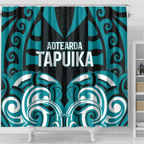 Aotearoa Tapuika Shower Curtain New Zealand Traditional Maori Pattern