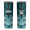 Custom Aotearoa Tapuika Skinny Tumbler New Zealand Traditional Maori Pattern
