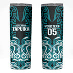 Custom Aotearoa Tapuika Skinny Tumbler New Zealand Traditional Maori Pattern
