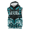 Custom Aotearoa Tapuika Sleeveless Hoodie New Zealand Traditional Maori Pattern