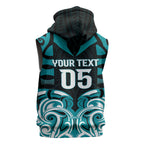 Custom Aotearoa Tapuika Sleeveless Hoodie New Zealand Traditional Maori Pattern