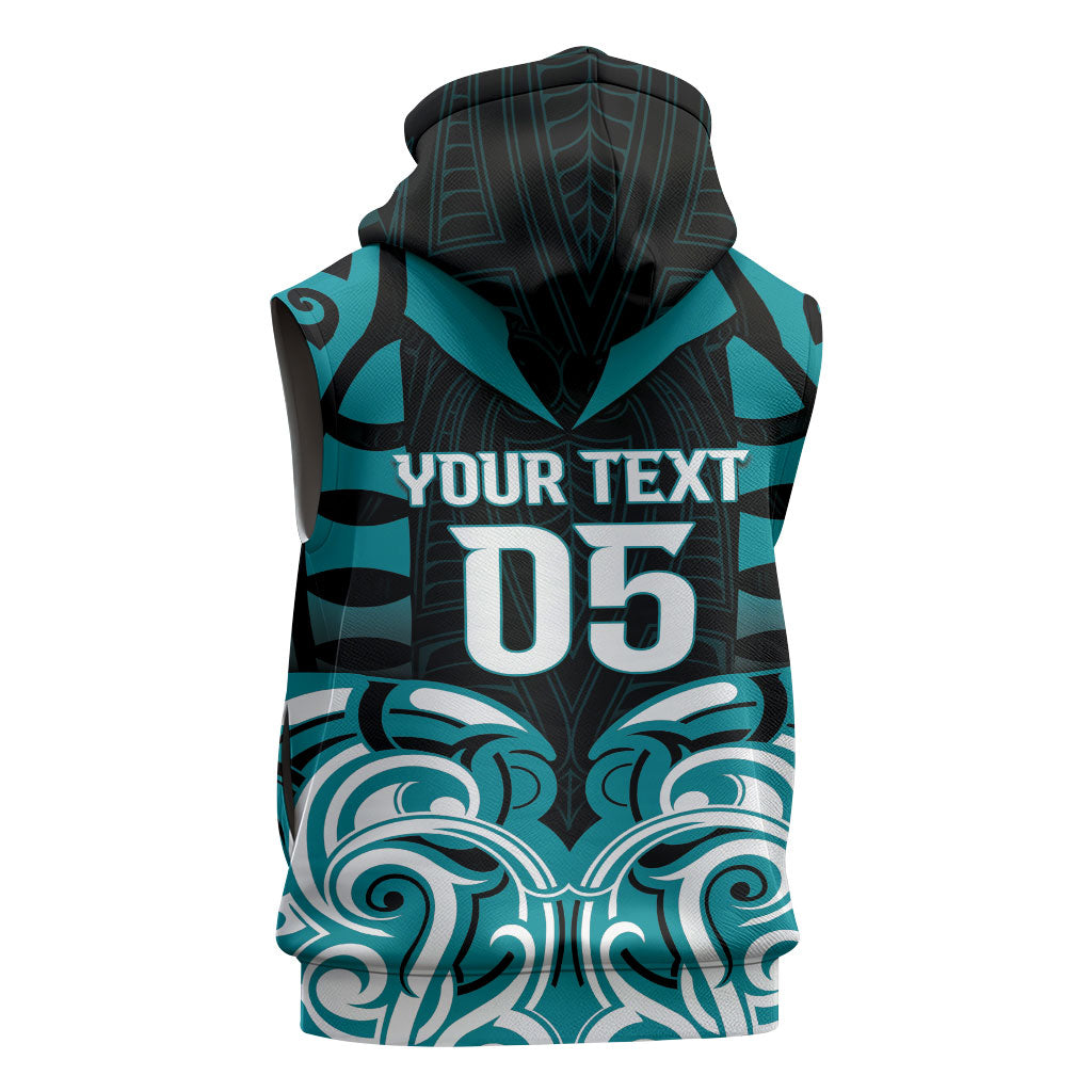Custom Aotearoa Tapuika Sleeveless Hoodie New Zealand Traditional Maori Pattern