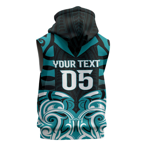 Custom Aotearoa Tapuika Sleeveless Hoodie New Zealand Traditional Maori Pattern
