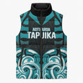 Custom Aotearoa Tapuika Sleeveless Puffer Jacket New Zealand Traditional Maori Pattern