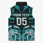 Custom Aotearoa Tapuika Sleeveless Puffer Jacket New Zealand Traditional Maori Pattern