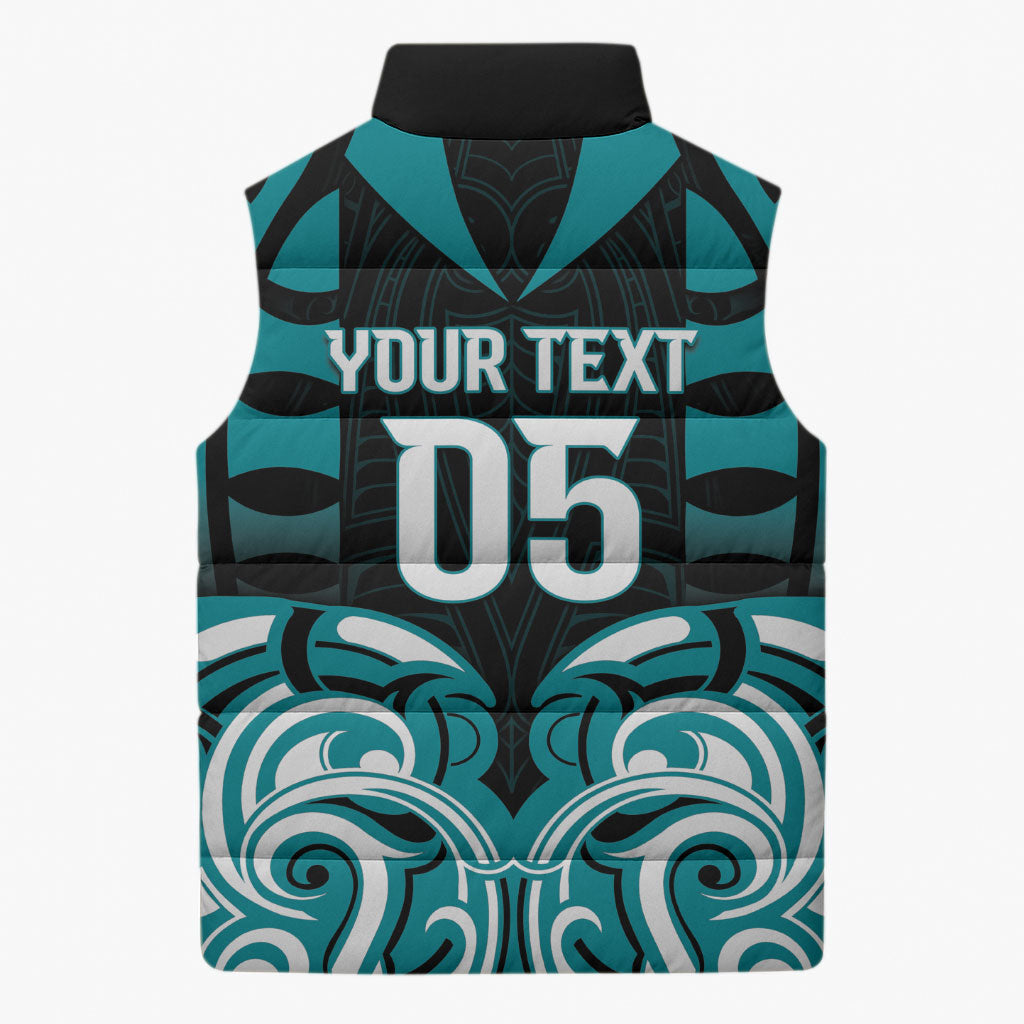 Custom Aotearoa Tapuika Sleeveless Puffer Jacket New Zealand Traditional Maori Pattern