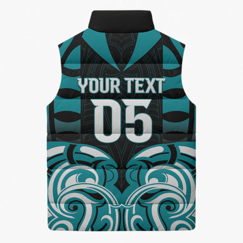 Custom Aotearoa Tapuika Sleeveless Puffer Jacket New Zealand Traditional Maori Pattern