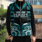 Custom Aotearoa Tapuika Sleeveless Puffer Jacket New Zealand Traditional Maori Pattern