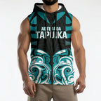 Custom Aotearoa Tapuika Sleeveless Zip Hoodie New Zealand Traditional Maori Pattern