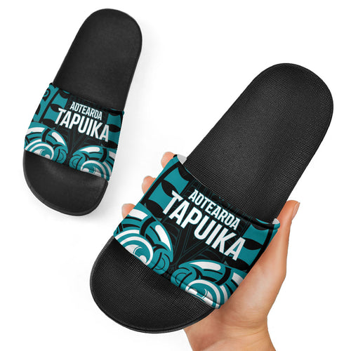 Aotearoa Tapuika Slide Sandals New Zealand Traditional Maori Pattern