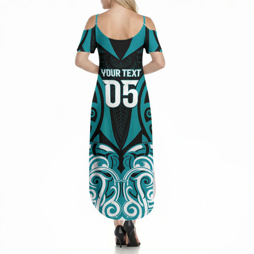 Custom Aotearoa Tapuika Summer Maxi Dress New Zealand Traditional Maori Pattern