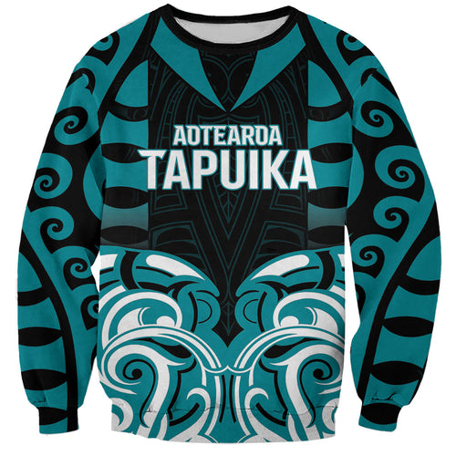 Custom Aotearoa Tapuika Sweatshirt New Zealand Traditional Maori Pattern