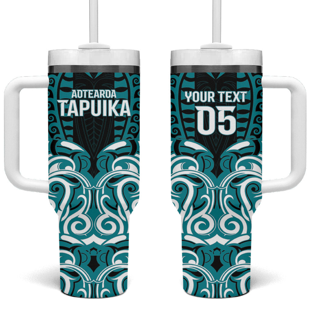 Custom Aotearoa Tapuika Tumbler With Handle New Zealand Traditional Maori Pattern