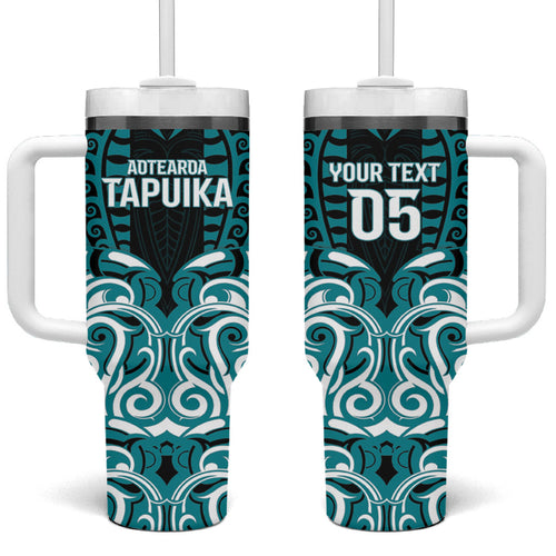 Custom Aotearoa Tapuika Tumbler With Handle New Zealand Traditional Maori Pattern