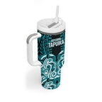 Custom Aotearoa Tapuika Tumbler With Handle New Zealand Traditional Maori Pattern