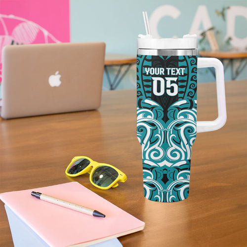 Custom Aotearoa Tapuika Tumbler With Handle New Zealand Traditional Maori Pattern