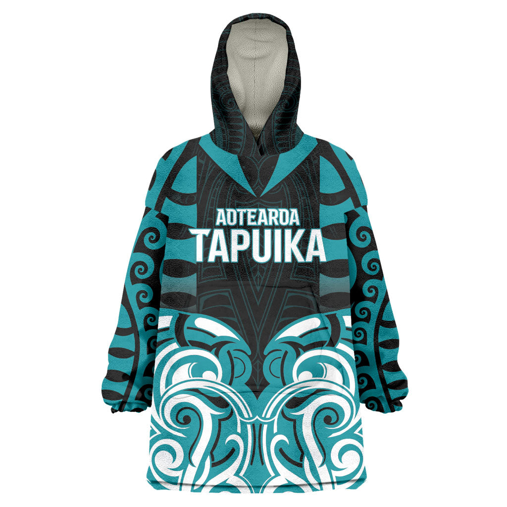 Custom Aotearoa Tapuika Wearable Blanket Hoodie New Zealand Traditional Maori Pattern