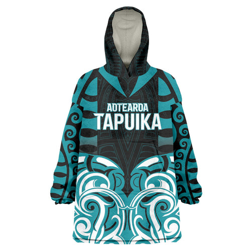 Custom Aotearoa Tapuika Wearable Blanket Hoodie New Zealand Traditional Maori Pattern