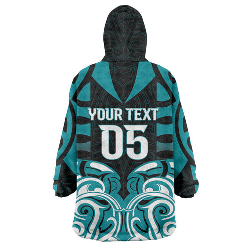 Custom Aotearoa Tapuika Wearable Blanket Hoodie New Zealand Traditional Maori Pattern