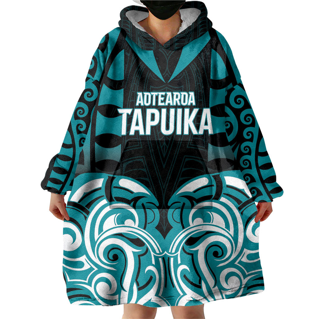 Custom Aotearoa Tapuika Wearable Blanket Hoodie New Zealand Traditional Maori Pattern