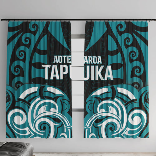 Aotearoa Tapuika Window Curtain New Zealand Traditional Maori Pattern