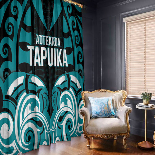 Aotearoa Tapuika Window Curtain New Zealand Traditional Maori Pattern