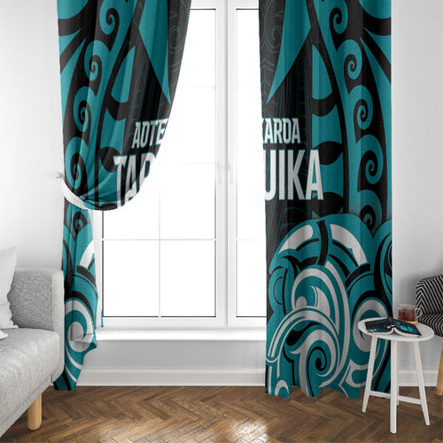 Aotearoa Tapuika Window Curtain New Zealand Traditional Maori Pattern
