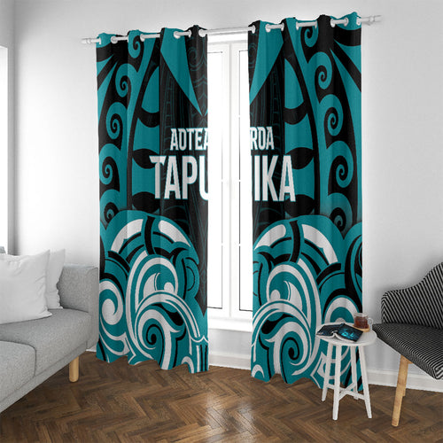 Aotearoa Tapuika Window Curtain New Zealand Traditional Maori Pattern