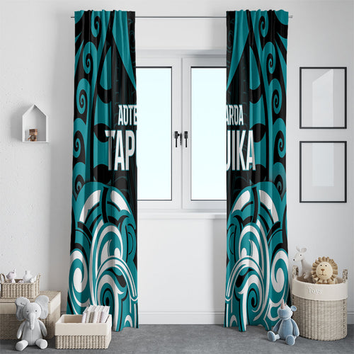Aotearoa Tapuika Window Curtain New Zealand Traditional Maori Pattern