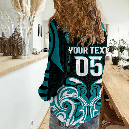 Custom Aotearoa Tapuika Women Casual Shirt New Zealand Traditional Maori Pattern