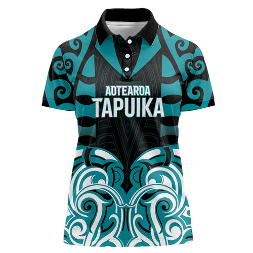 Custom Aotearoa Tapuika Women Polo Shirt New Zealand Traditional Maori Pattern