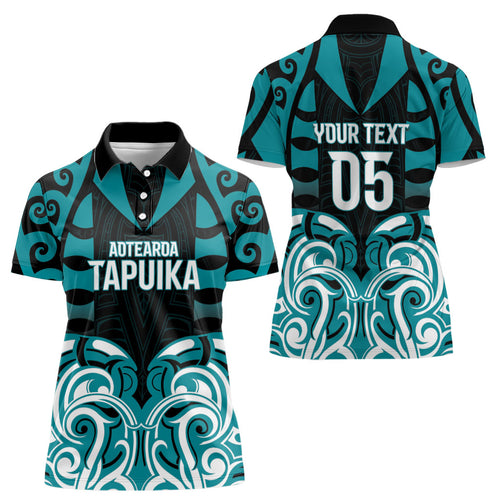Custom Aotearoa Tapuika Women Polo Shirt New Zealand Traditional Maori Pattern