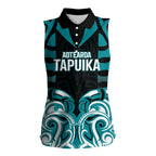 Custom Aotearoa Tapuika Women Sleeveless Polo Shirt New Zealand Traditional Maori Pattern