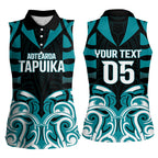 Custom Aotearoa Tapuika Women Sleeveless Polo Shirt New Zealand Traditional Maori Pattern