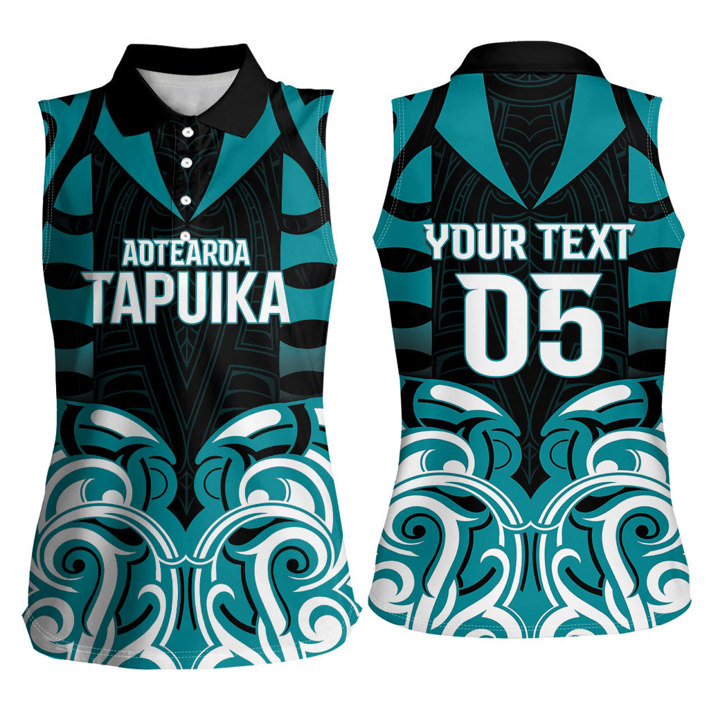 Custom Aotearoa Tapuika Women Sleeveless Polo Shirt New Zealand Traditional Maori Pattern
