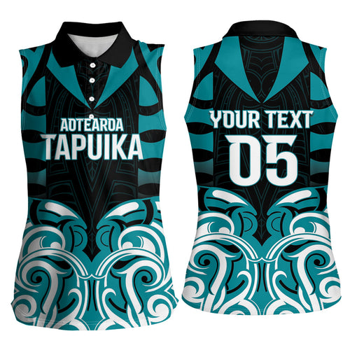Custom Aotearoa Tapuika Women Sleeveless Polo Shirt New Zealand Traditional Maori Pattern