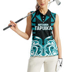 Custom Aotearoa Tapuika Women Sleeveless Polo Shirt New Zealand Traditional Maori Pattern