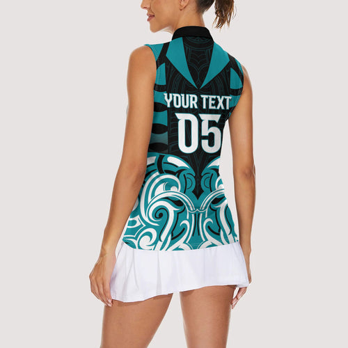 Custom Aotearoa Tapuika Women Sleeveless Polo Shirt New Zealand Traditional Maori Pattern