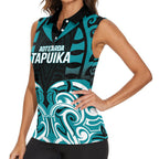 Custom Aotearoa Tapuika Women Sleeveless Polo Shirt New Zealand Traditional Maori Pattern