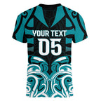 Custom Aotearoa Tapuika Women V-Neck T-Shirt New Zealand Traditional Maori Pattern