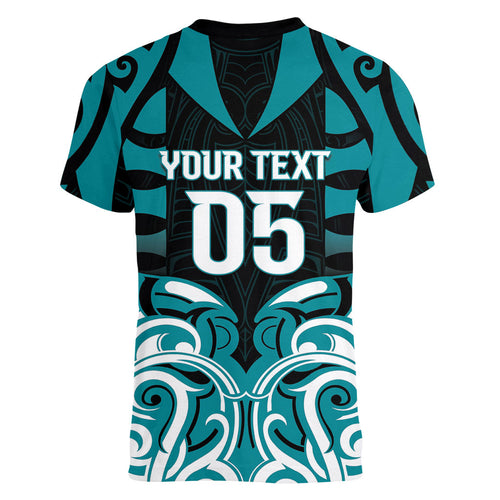 Custom Aotearoa Tapuika Women V-Neck T-Shirt New Zealand Traditional Maori Pattern