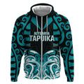 Custom Aotearoa Tapuika Zip Hoodie New Zealand Traditional Maori Pattern