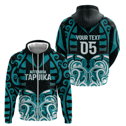 Custom Aotearoa Tapuika Zip Hoodie New Zealand Traditional Maori Pattern