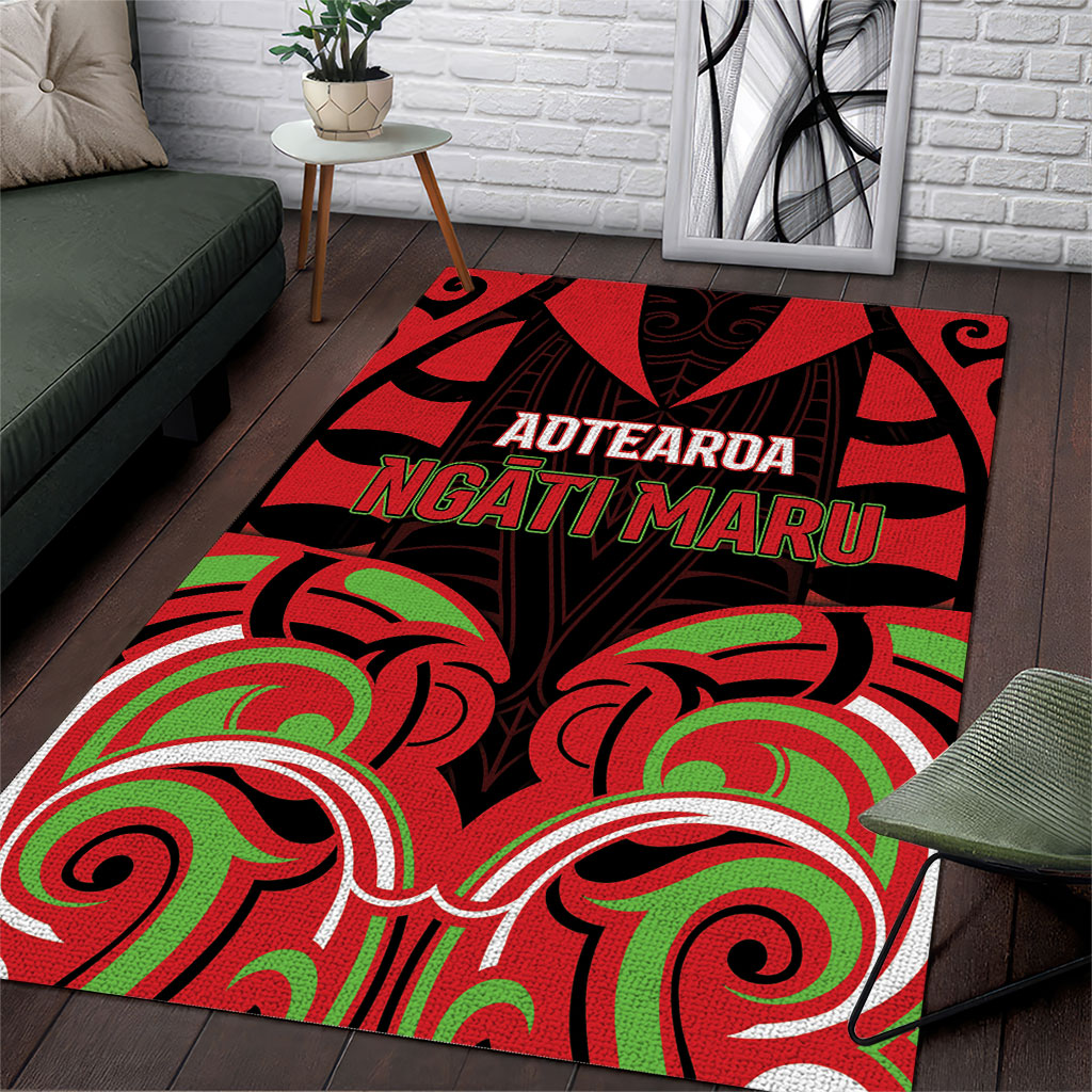 Aotearoa Ngati Maru Area Rug New Zealand Traditional Maori Pattern