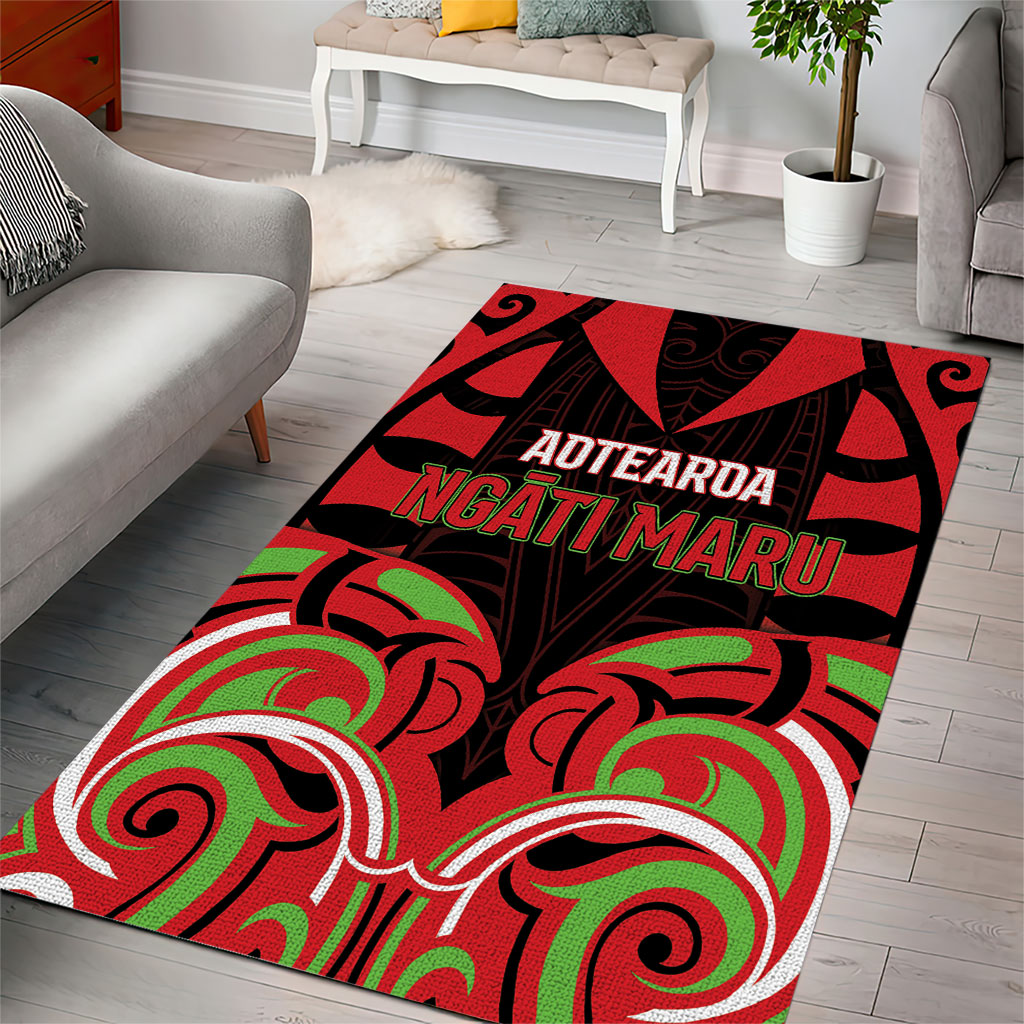 Aotearoa Ngati Maru Area Rug New Zealand Traditional Maori Pattern