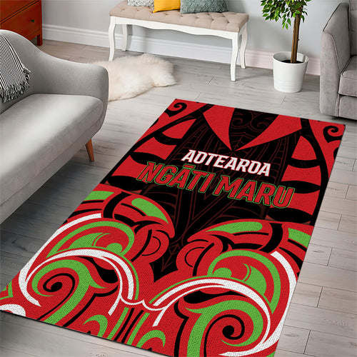 Aotearoa Ngati Maru Area Rug New Zealand Traditional Maori Pattern
