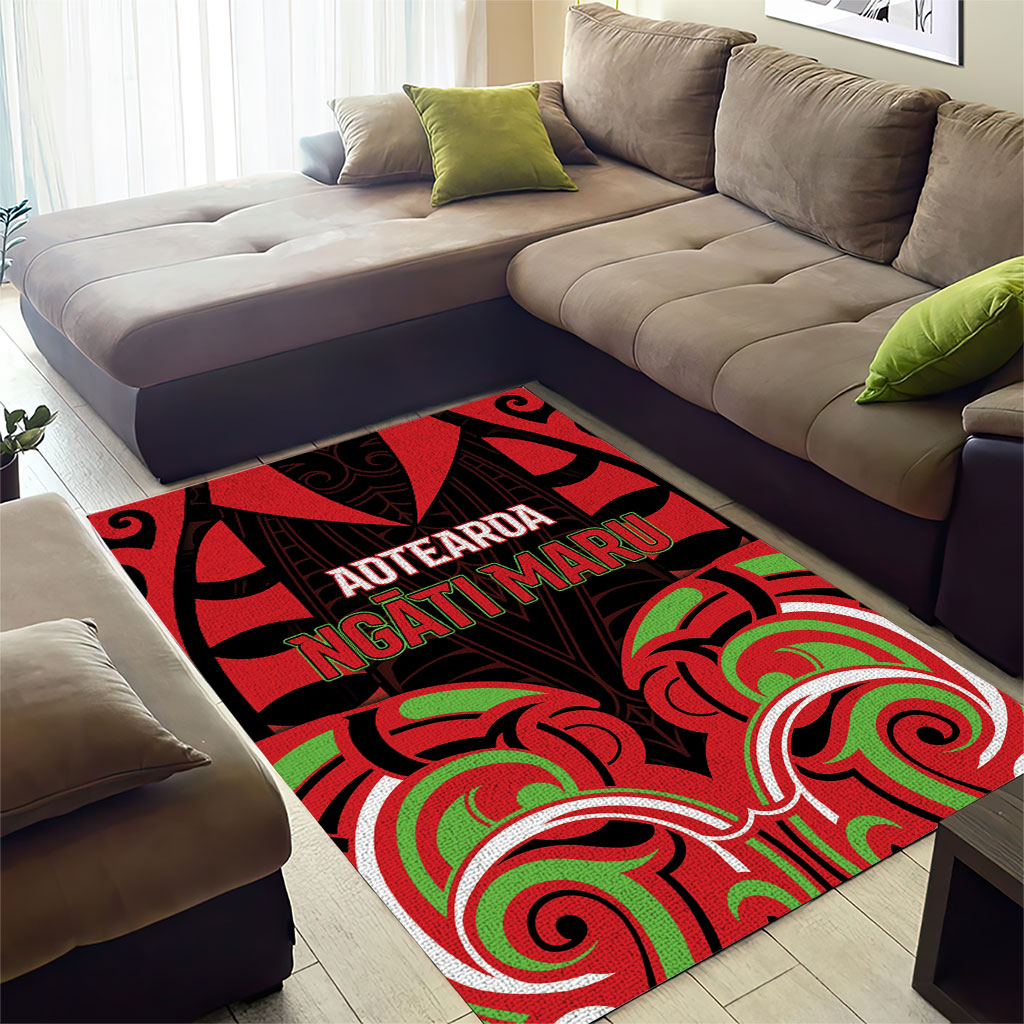 Aotearoa Ngati Maru Area Rug New Zealand Traditional Maori Pattern