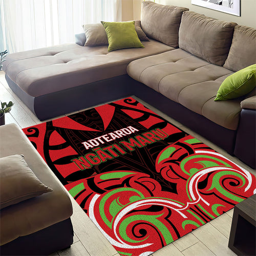 Aotearoa Ngati Maru Area Rug New Zealand Traditional Maori Pattern