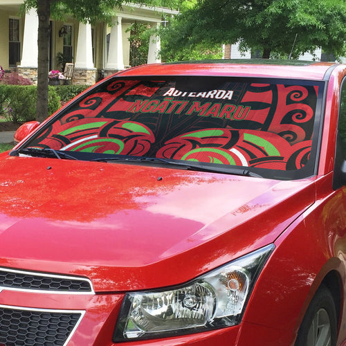 Aotearoa Ngati Maru Auto Sun Shade New Zealand Traditional Maori Pattern