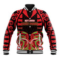 Custom Aotearoa Ngati Maru Baseball Jacket New Zealand Traditional Maori Pattern